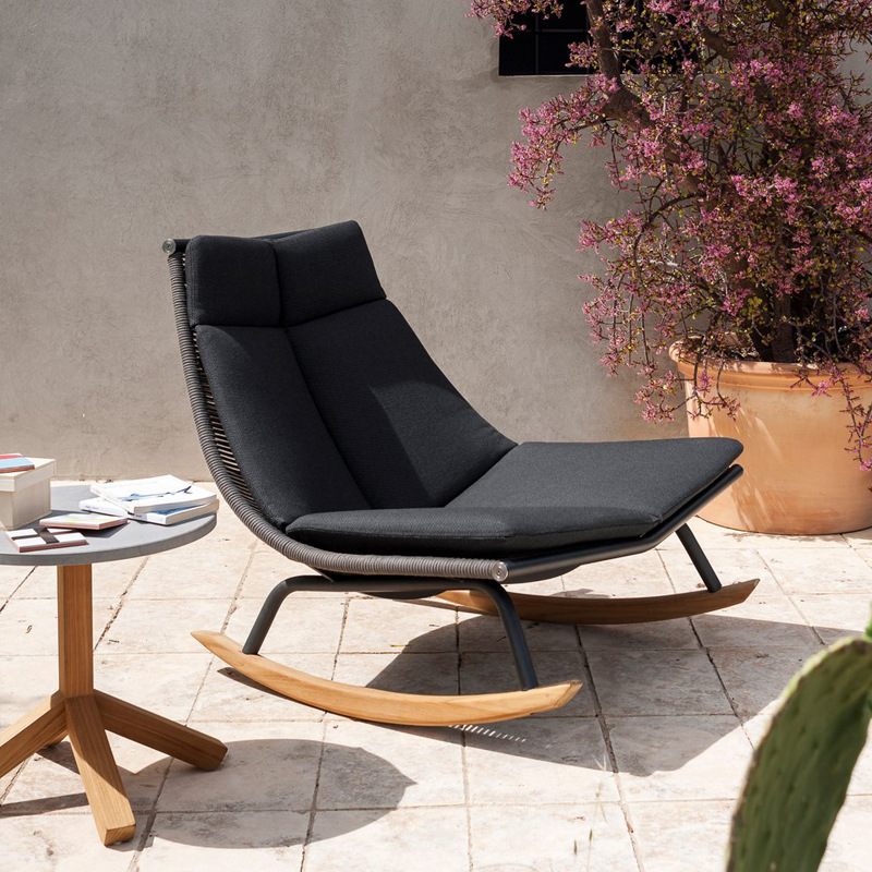 Nordic Rattan Rocking Chair Casual Small Sofa Coffee Table Combination Lazy Outdoor Three-piece Courtyard Garden Recliner Nordic Rattan Rocking Chair Casual Small Sofa Coffee Table Combination Lazy Outdoor Three-piece Courtyard Garden Recliner