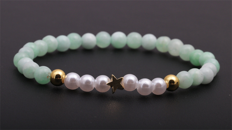 Europa y América transfronteriza 6mm rosa cristal pulsera de cuentas de cobre Cruz amor imitación perla pulsera de cuentas