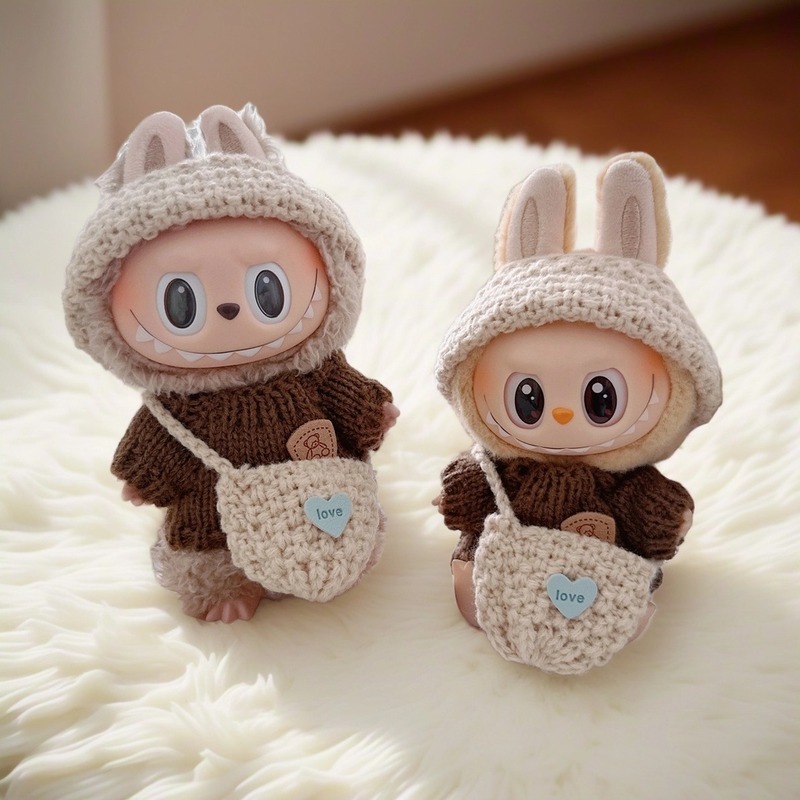 17cmlabubu ラブブベビー服人形ペンダント第二世代シッティングパーティーコンバーチブルかわいいぬいぐるみジャンプスーツ|undefined