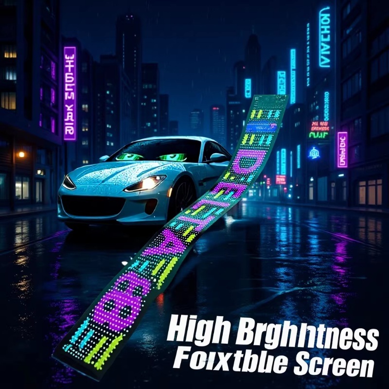 APP inteligente LED de color fantasma pantalla flexible tienda de publicidad de puerta de entrada USB ojo del diablo coche pegatina de pantalla suave