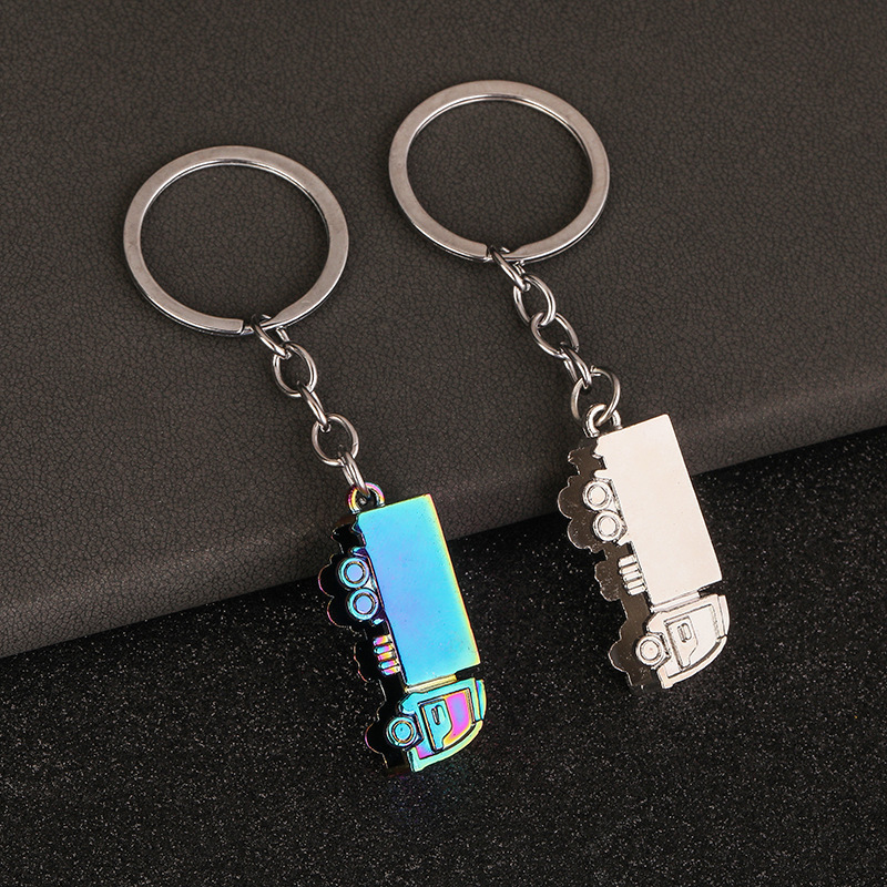 Factory Direct Sales 3D Truck Model Keychain Metal Car Key Pendant Men's Key Chain 4S Store Souvenir