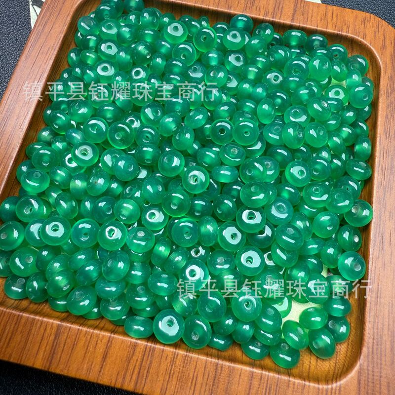 Ice green agate chalcedony abacus beads loose beads DIY bracelet necklace spacer Wen play accessories semi-finished products wholesale