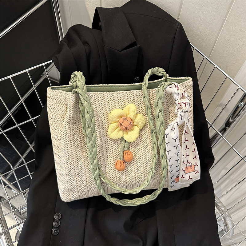 Verano nuevo estilo occidental bolsa casual paja bolso de gran capacidad 2023 verano nuevo estilo temperamento axila bolsa de mano