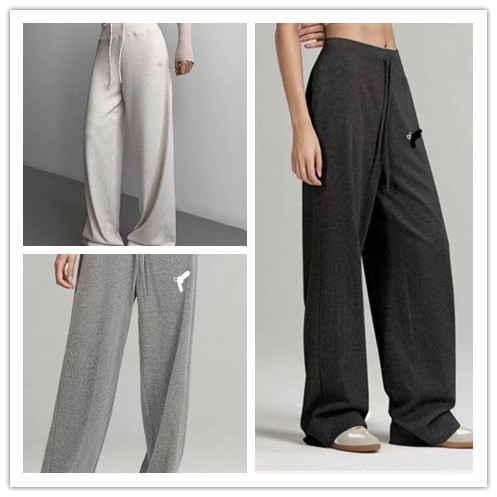 Al Women's Spring and Autumn German Velvet Three-Color Casual Pants, Women's Lazy Sweatpants, Loose Sports Outdoor Wide-Leg Straight Pants