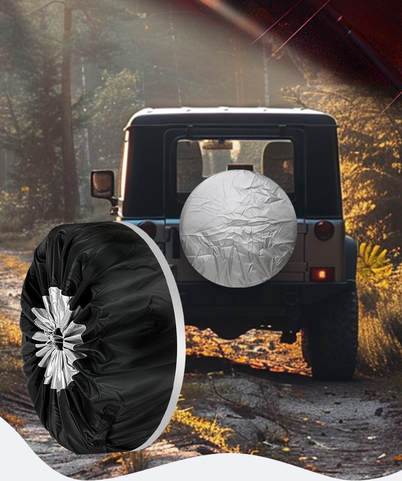 New Energy Vehicle Tire Protection Cover, Car Spare Tire Sun Protection Cover, Dustproof and Dirt-Resistant, Adjustable Snow Storage Bag
