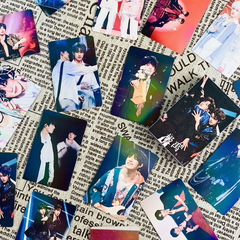 TF Family Ji Yu CP—Zhang Ji & Zhang Zeyu Peripheral Box Set: 55 Three-Inch Laser Small Cards, LOMO Cards, Card Sleeves, and Card Album