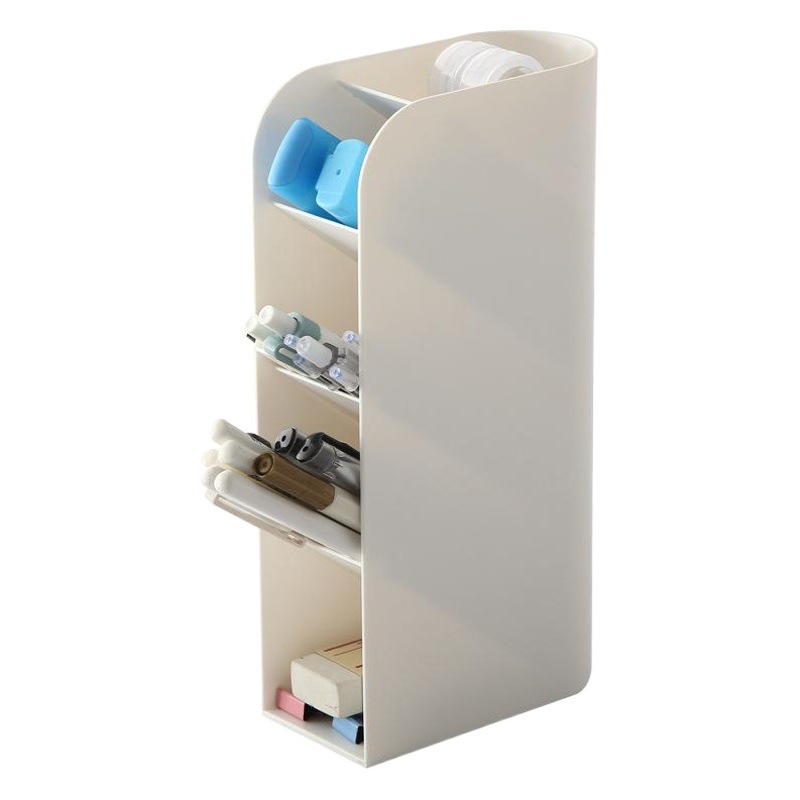 Vertical de escritorio caja de almacenamiento de maquillaje de plástico multifuncional casa papelería organizador titular de la pluma estudiante caja de la pluma