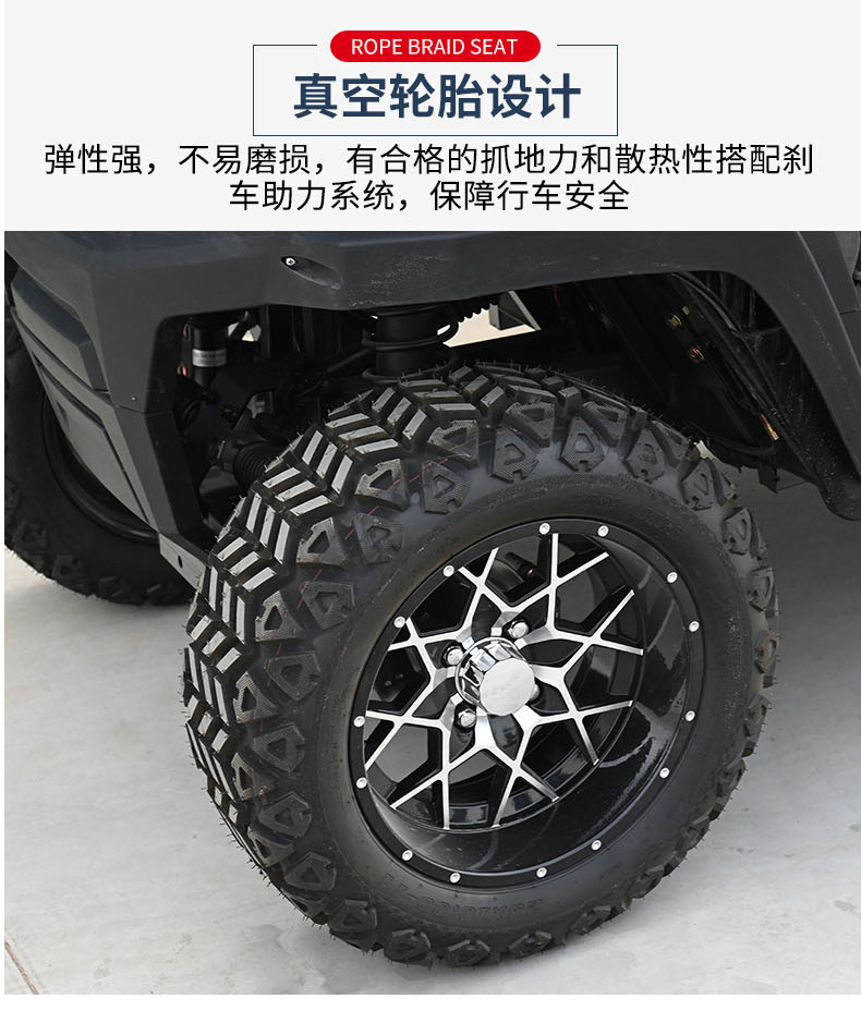 Electric golf cart with cargo box, dual-purpose for scenic sightseeing and cargo transport, 2-seater freight golf cart
