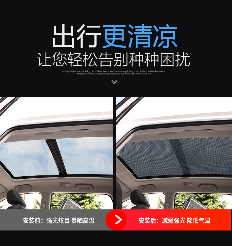 Suitable for Volkswagen Tiguan L panoramic sunroof sunshade car roof sunshade panel sky curtain sunshade sun protection and heat insulation
