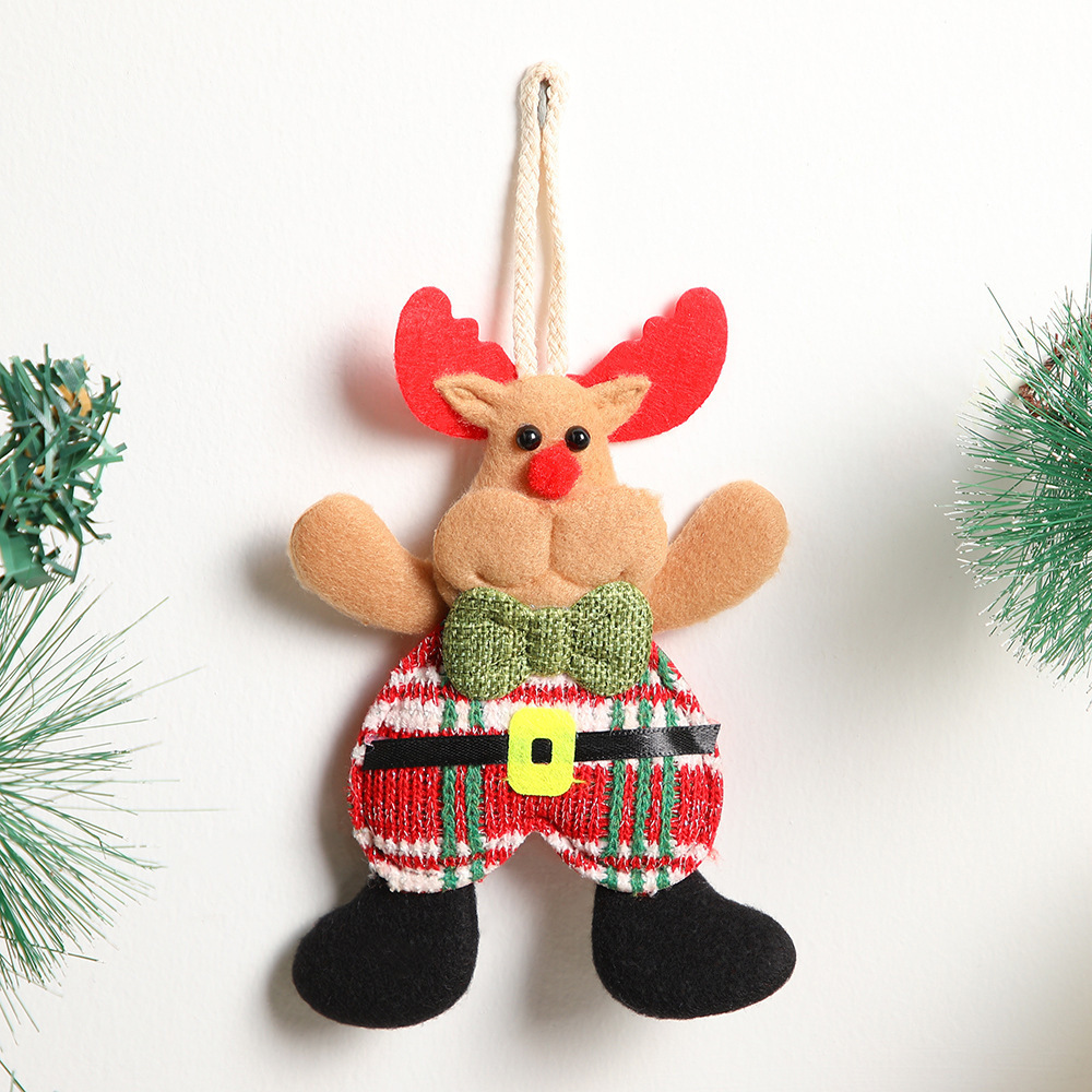 Tela transfronteriza Santa Claus Colgante Disposición de escenas navideñas Colgante de árbol de Navidad Decoración de Navidad Colgante