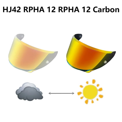 Helmet Lens Suitable for, Dəbilqə (Kaska) aksesuarları - hj42-aurora-red-turns-deep-red