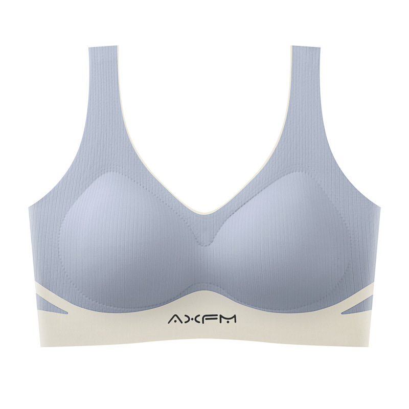 Chaleco deportivo de elevación Bra con espalda hermosa que no deja marcas, recogido y recogido, sujetador de copa fija sin anillo de acero, ropa interior de soporte suave