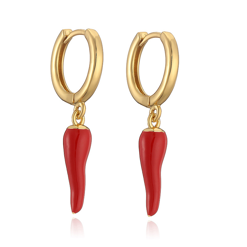 Geometric Pattern 1 Pair Korean Style Geometric Irregular Enamel Copper Drop Earrings