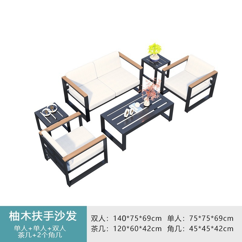 Mesa de centro simple y doble 2 pasamanos de teca