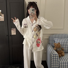2025年夏季新爆款云朵棉卡通休闲可爱长袖长裤两件套女家居服套装