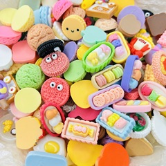 Simulation mini snacks toy mixed handmade cream glue jewelry accessories materials resin diy accessories hairpins wholesale
