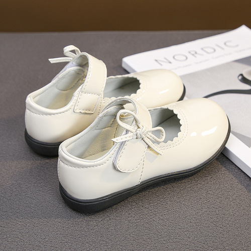 Children's Black Leather Shoes, Performance Shoes for Girls, Princess Single Shoes for Middle Children, Formal Dress Shoes, School Uniform Shoes