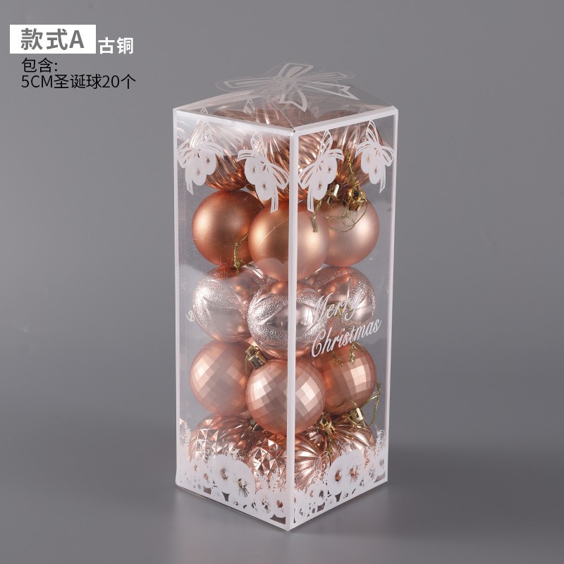 Caja de regalo de la bola de luz galvanoplastia de Navidad árbol de Navidad colgante Bola de polvo bola mate decoración de techo de Navidad