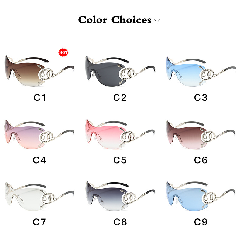 Simple Style Cool Style Snake Pc Square Frameless Women's Sunglasses display picture 4