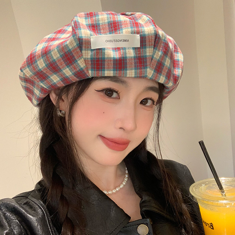 Retro retrogrado boina japonesa mujer cabeza grande estilo coreano anti-sombrero de ocho ángulos para mostrar la cara de un pequeño pintor de la moda de sombrero