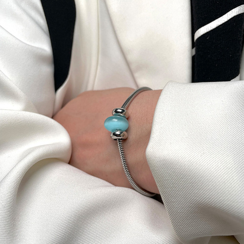 Chinese style new Chinese style jade pendant niche bracelet design jade pendant beaded snake bone necklace clavicle necklace