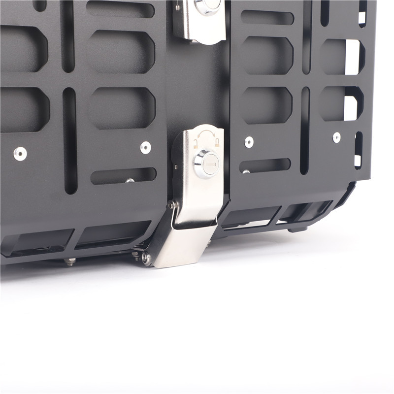 45L Motorcycle Armored Tail Box, Aluminum Alloy Tail Box, 55L Multifunctional Portable Trunk with Base Plate for Electric Vehicles