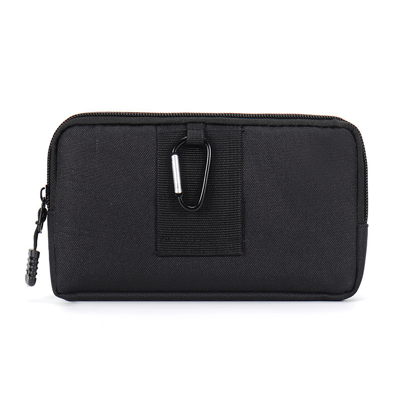 2-Layer Buckle Oxford Cloth Mobile Phone Waist Bag Wear Belt Mobile Phone Bag Wear-Resistant Mobile Phone Waist Bag Work Coin Purse Wholesale