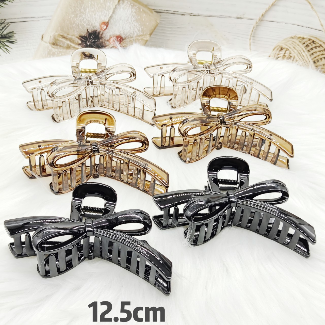 Pc-Resistant Korean-Style Ribbon Bow Simple Hair Clip, Autumn and Winter High-End Feel, Niche Atmosphere and Elegant Style