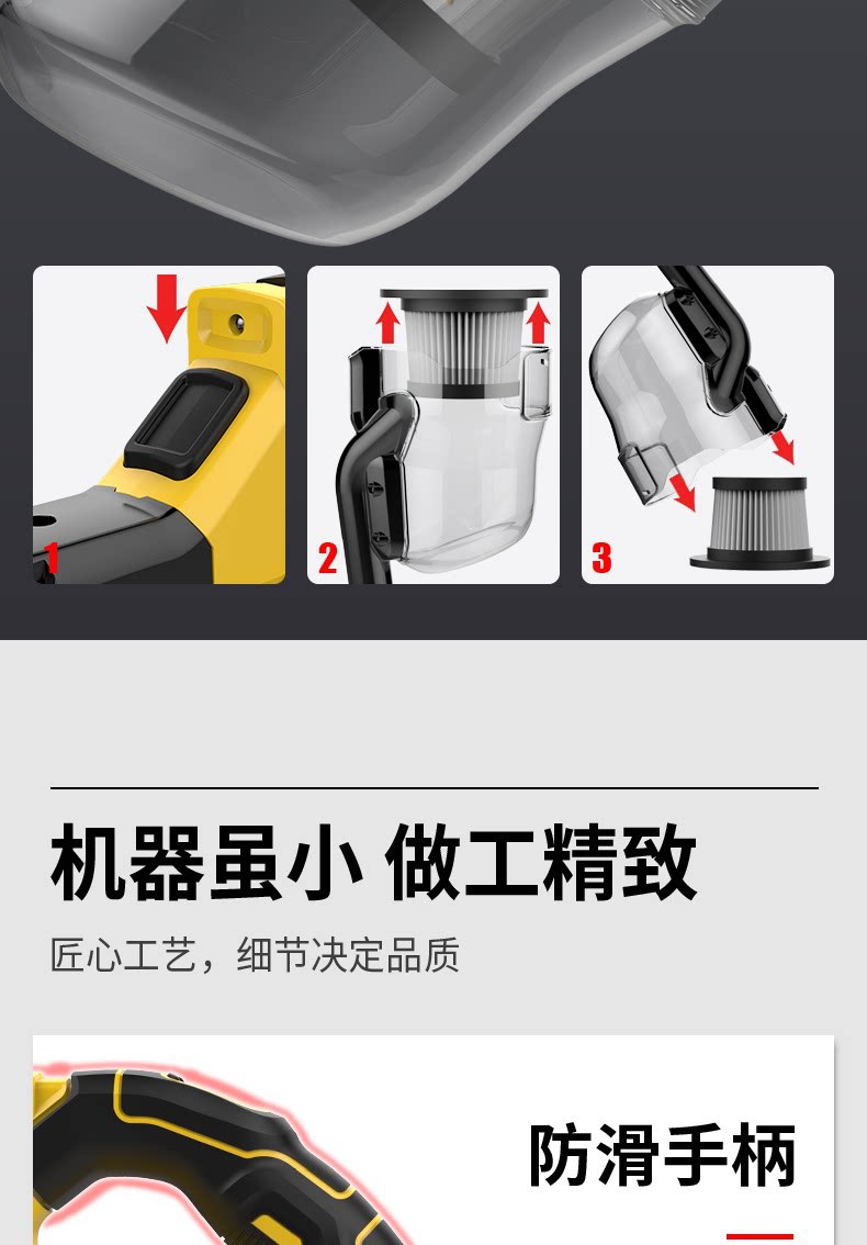 Handheld Lithium Battery Vacuum Cleaner, Household and Car Dust Remover, Vacuum with Super Powerful Suction, Convenient Industrial Vacuum Cleaner