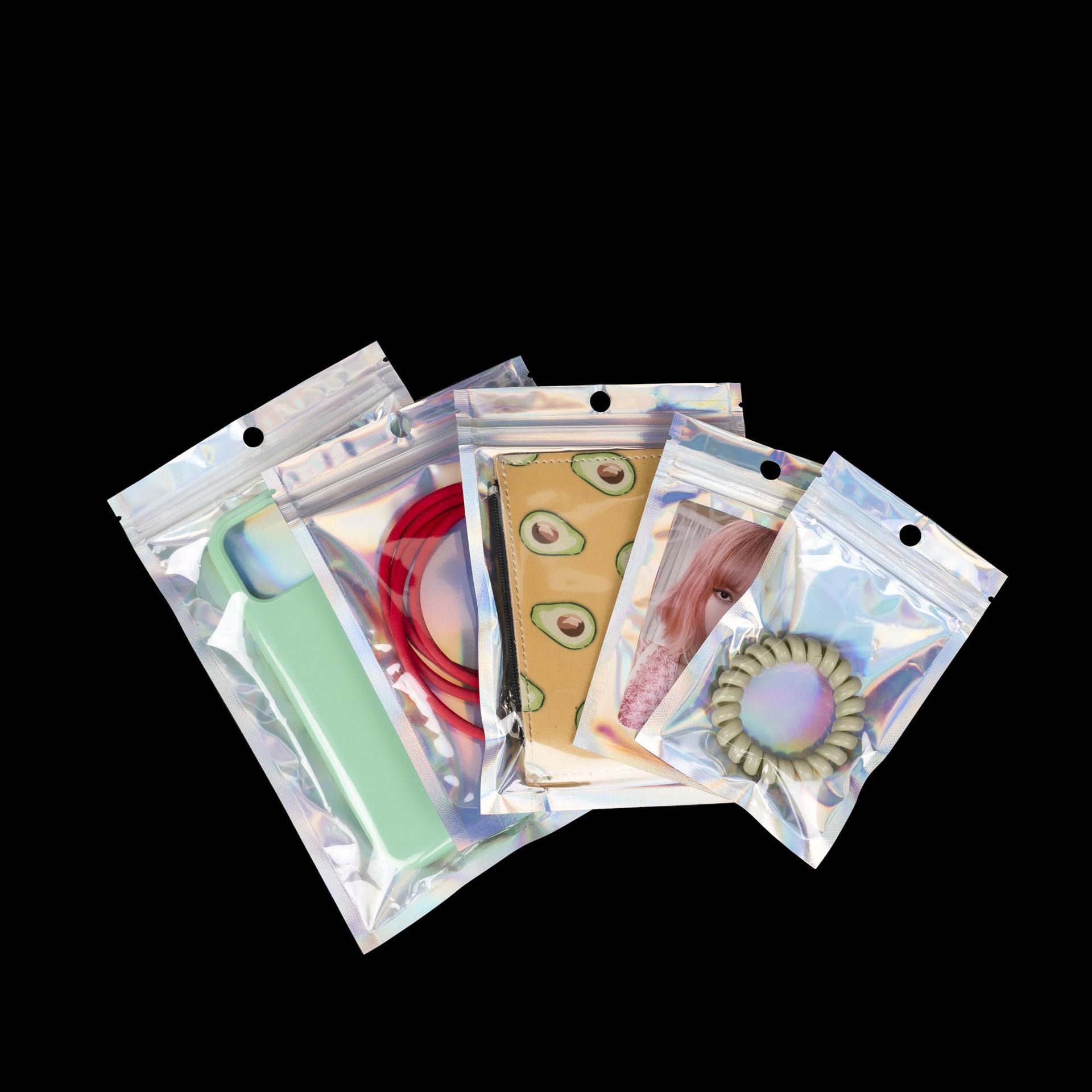 Bolsa de sello láser de color, bolsa de plástico de color, bolsa de almacenamiento transparente, bolsa de sellado, bolsa de sellado multifuncional
