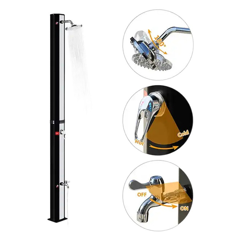 35L precio de fábrica UV resistente de plata soporte de ducha solar