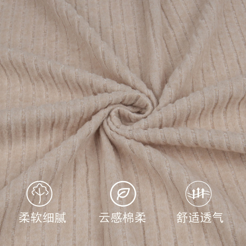 210g人棉罗纹8*4刷毛面料弹力针织布 坑条螺纹打底背心连衣裙布料|undefined