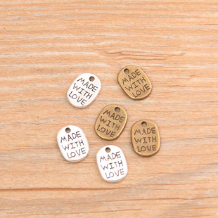 Retro word plate, handmade DIY jewelry, DIY jewelry accessories, 11*8mm 1474 pendant toy