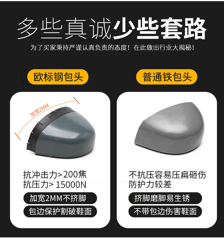 Giày bảo hộ lao động cổ thấp chống va đập chống đâm xuyên thoáng khí — Màu đen; Cỡ Châu Âu 40, Màu đen; Cỡ Châu Âu 46, Màu đen; Mã Châu Âu 36, Màu đen; Mã Châu Âu 39 chi tiết 12
