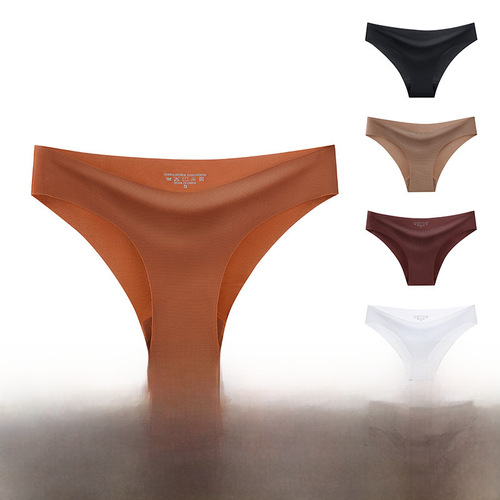 European and American minimalist solid color seamless women's underwear U-shaped waistband comfortable half hip sports yoga women's briefs