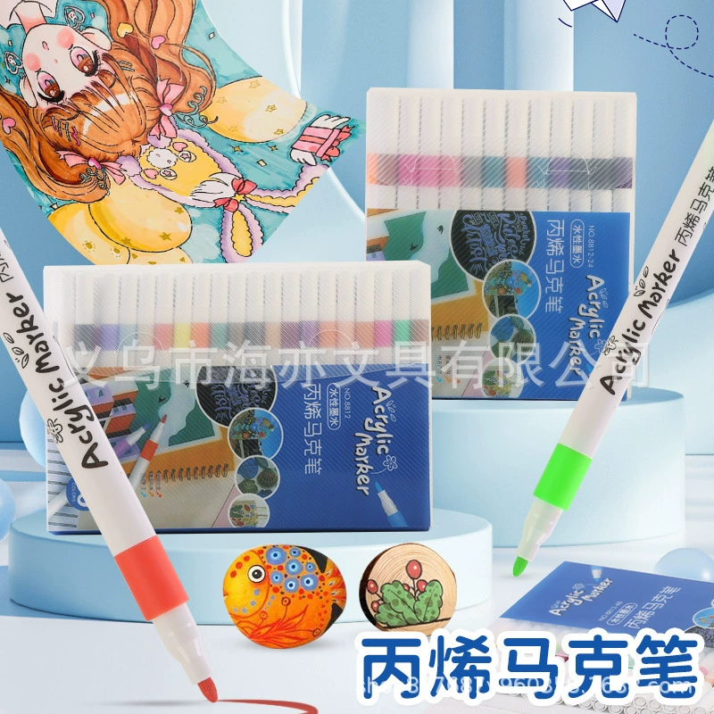 Акриловая маркерная ручка 12/24/36/48/60/80 цветов ПВХ в штучной упаковке граффити непрозрачный цвет укладки цвет оптом для детей