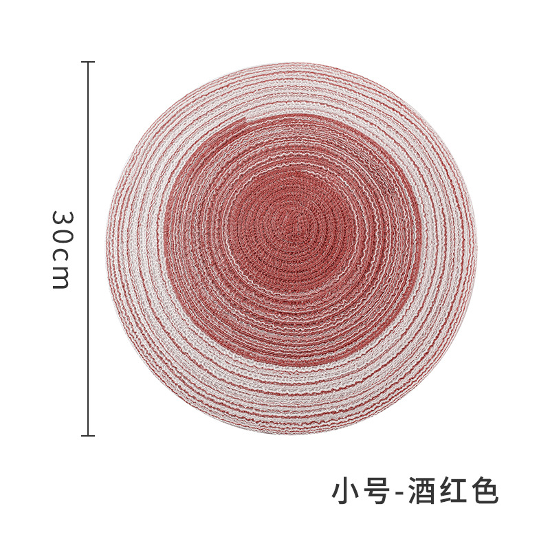 A3045 estera redonda de aislamiento estera de mesa estera de comida occidental nórdica estera de taza de té estera de placa de lino de algodón japonés