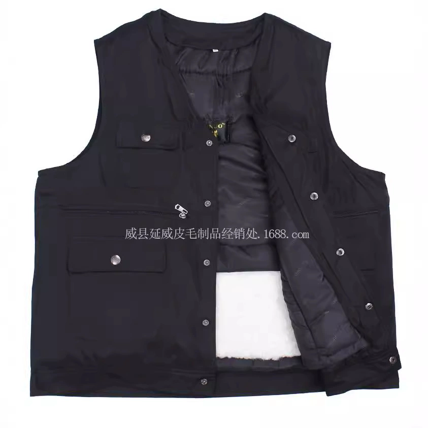 Оптовая Продажа с фабрики меховой интегрированный новый шерстяной жилет мужской свободный съемный жилет из овчины с лапшой