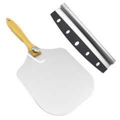 Folding Aluminum Pizza Spatula Set, Wooden Handle Removable Pizza Spatula, Thin Crust Cake Transfer Spatula Baking Tool