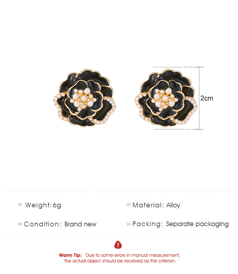 Sweet Flower Alloy Enamel Artificial Pearls Ear Studs