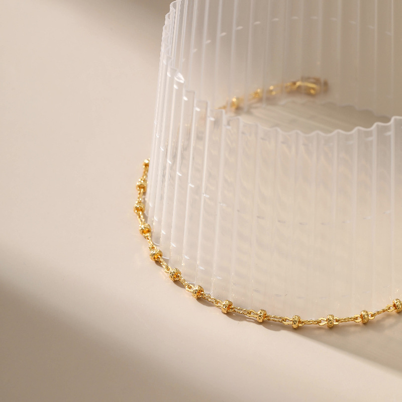 adjustable copper bracelet gold-plated round tag jewelry