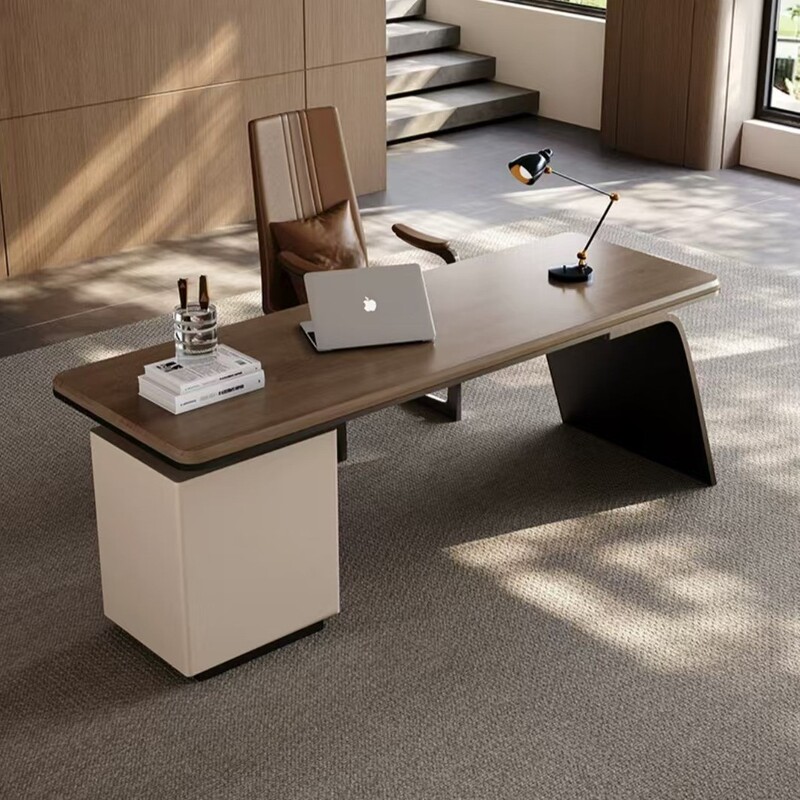 High-grade Wooden Desk Light Luxury Home Calligraphy Desk Modern Simple Designer Cream Style Computer Desk