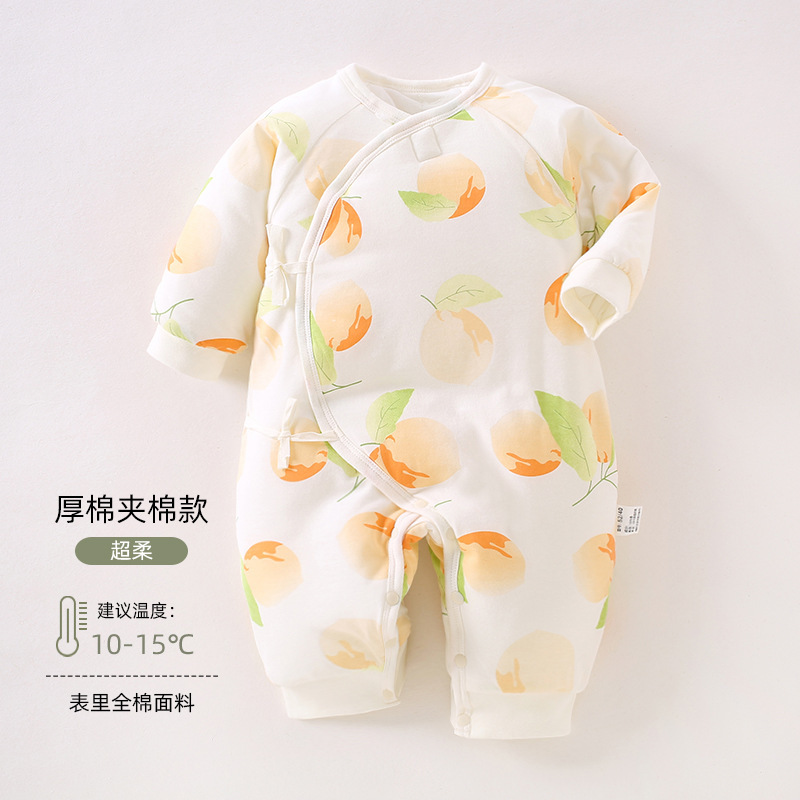 赤ちゃんの蝶々衣120gの厚い綿の新生児は赤ちゃんの綿の連体の服のa類の新生児の連体の服に登ります。|undefined