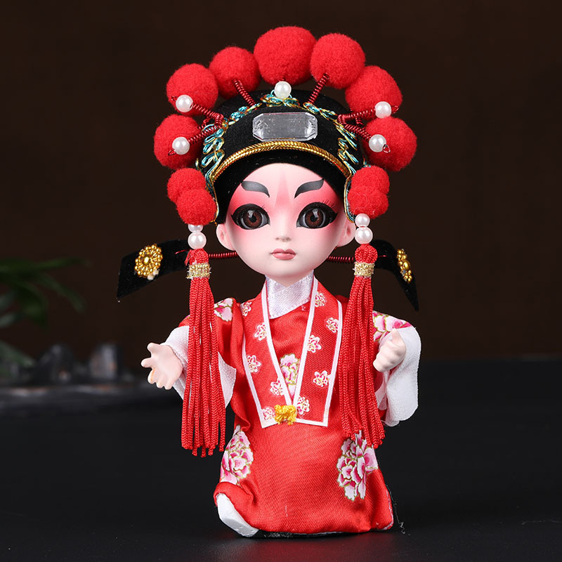 中国风特色小礼品送老外京剧人物脸谱北京纪念品绢人人偶娃娃摆件|undefined