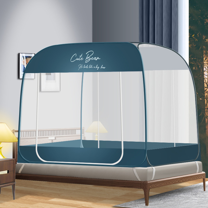 Mongolian Yurt Mosquito Net Installation Free Square Top Steel Wire Tent Foldable Zipper Double Door Bottom Home Summer Anti-mosquito Mongolian Yurt Mosquito Net Installation Free Square Top Steel Wire Tent Foldable Zipper Double Door Bottom Home Summer Anti-mosquito