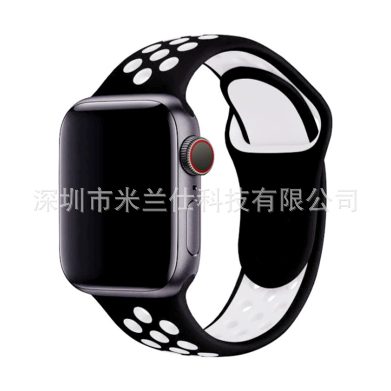 Двухцветный силиконовый браслет Nike S9 подходит для Apple iWatch6789se спортивный Ultra2