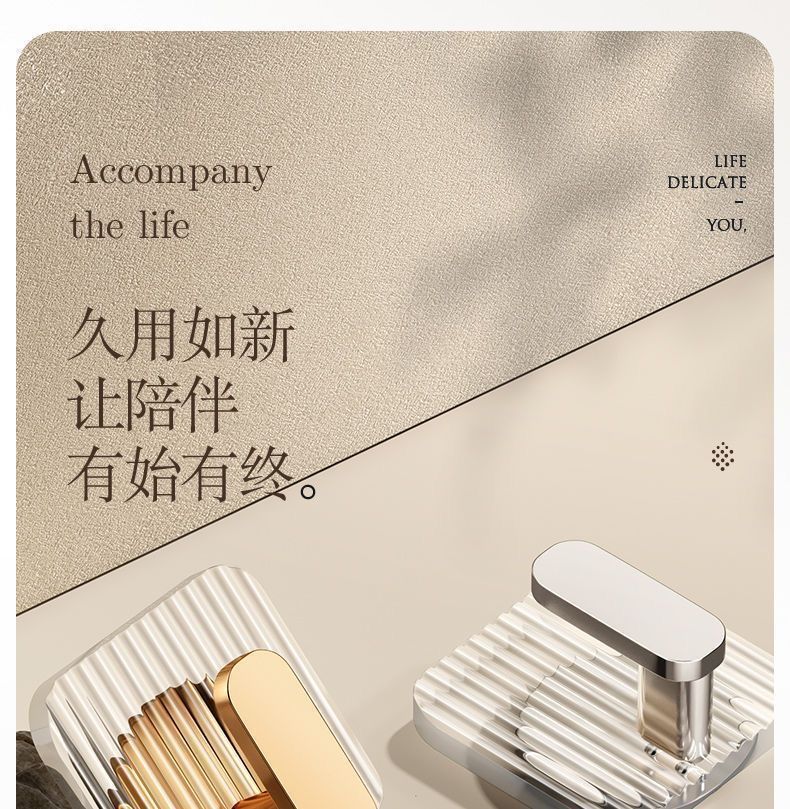 Description Picture 6 of itemAcrylic Bathroom Hooks Clear Gold Wall Hook Luxury Key Bag Holders Punch-free Home Organization and Storage Bathroom Organizer