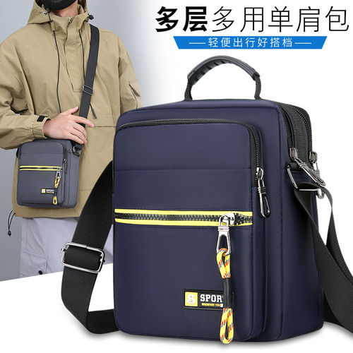  New Crossbody Bag Men's Single-Shoulder Bag Vertical Handbag Business Commuter Men's Bag Leisure Nylon Bag Wholesale