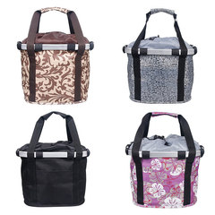 Front bag bicycle front basket printed front basket aluminum alloy side foldable storage pet basket load capacity 5KG