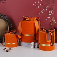 Bx фланелевая ткань круглая коробка ленточная коробка конфеты круглая коробка пустая коробка праздник ритуал высококачественная практичная упаковочная коробка